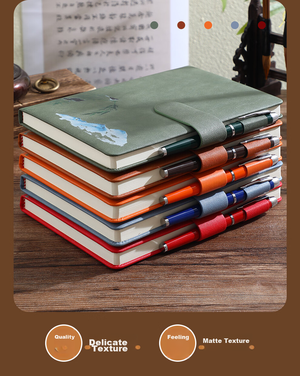 Faramon Teacher's Day Gift, National Trend Notebook Gift Box Set, Bookmark Gift Box, Chinese Style Journal A5, High-End Business Office Gift for Teachers And Classmates, Customizable Souvenir Gift, Blue 6