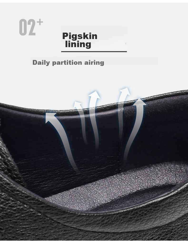 Qiangren Business Leather Shoes for Men, Soft Upper And Sole, Sheepskin Commuter Leather Shoes, Breathable Casual Men's Shoes JDA351339 Black 39 12