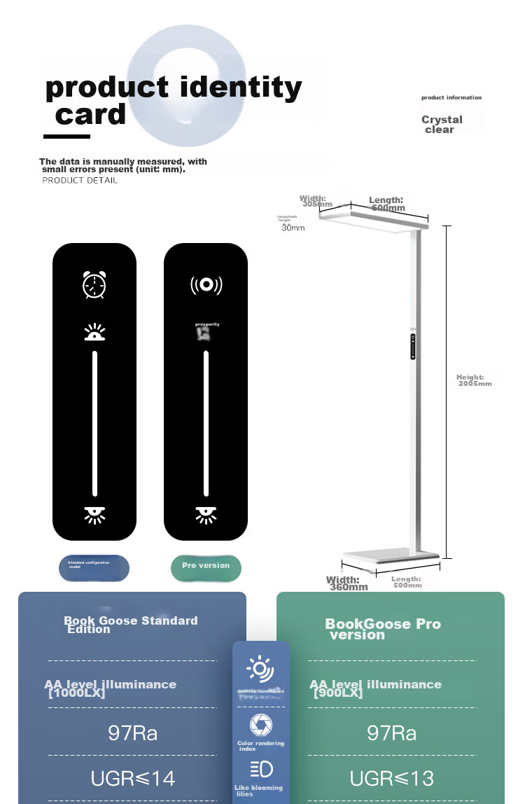 Foshanzhaoming Large Eye Protection Floor Lamp, Home Full Spectrum Standing Study Lamp, Shuyan Pro 100W 30