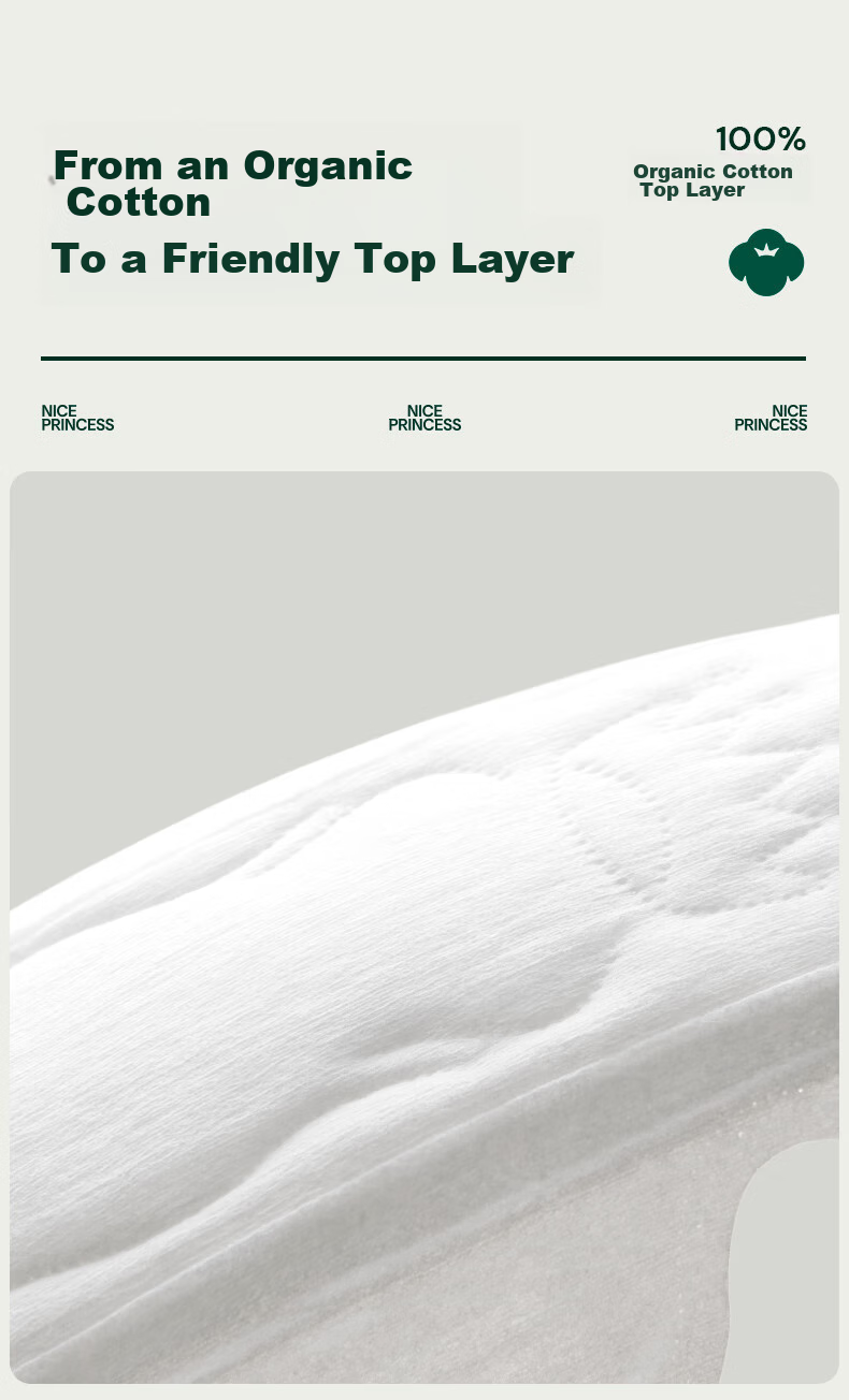 PurCotton [Recommended by Lu Yuxiao], Princess Organic Cotton Ultra-Thin Daytime Sanitary Napkins, 250mm, 10 Pieces/box 7