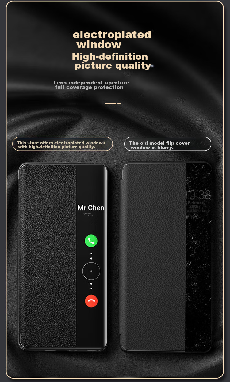 KOOLIFE Genuine Leather Case for Huawei Mate X5, Classic Edition Protective Cover, Full Protection Shockproof Huawei Foldable Screen Case with Flip Smart View Window, High-End Design for Men And Wome 11