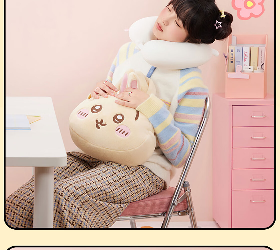 MINISO Chiikawa Series U-Shaped Pillow, Usagi Memory Foam Neck Support Pillow, Nap Pillow, Car And Airplane Neck Pillow 8