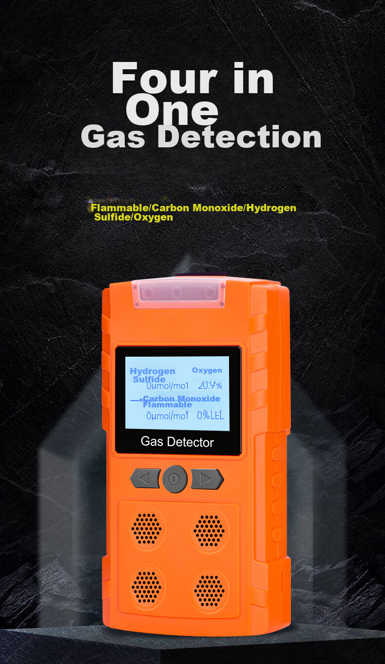 Beihai Pump-Suction Four-In Gas Detector, Combustible Gas Oxygen CO Hydrogen Sulfide, Confined Space Alarm PLT300-4 2