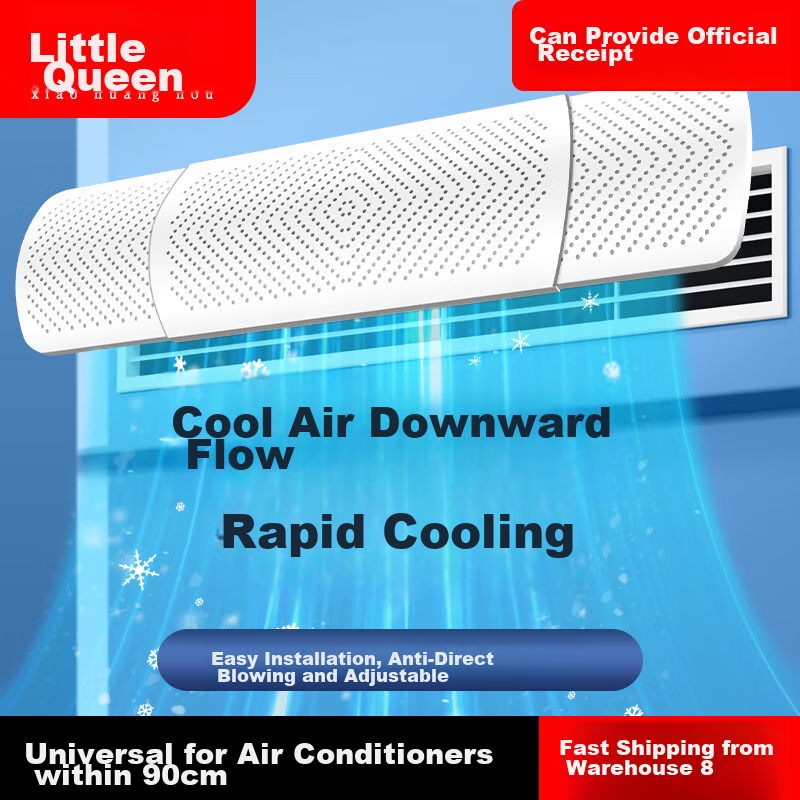 XIAOHUANGHOU Central Air Conditioning Wind Deflector, Duct Air Outlet Anti-Direct Blowing, No Drilling Required, Extendable 58-90CM, High-Quality, Universal, Heating And Cooling