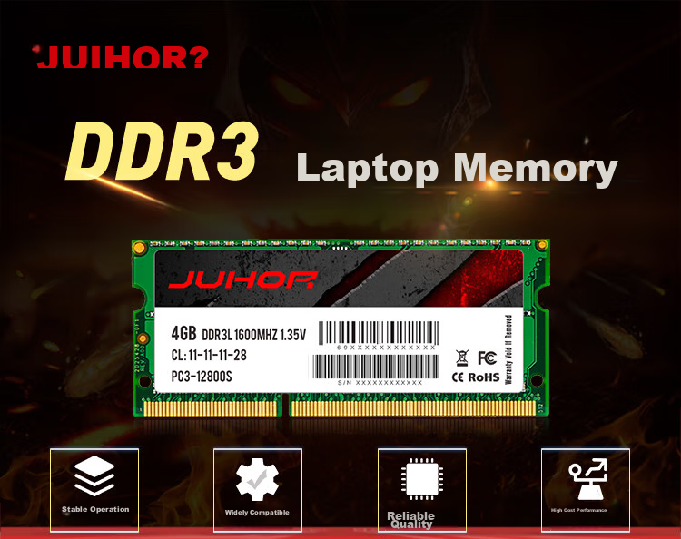 JUHOR 8GB DDR3L 1600 Laptop Memory Module, Low Voltage 1.35V 1