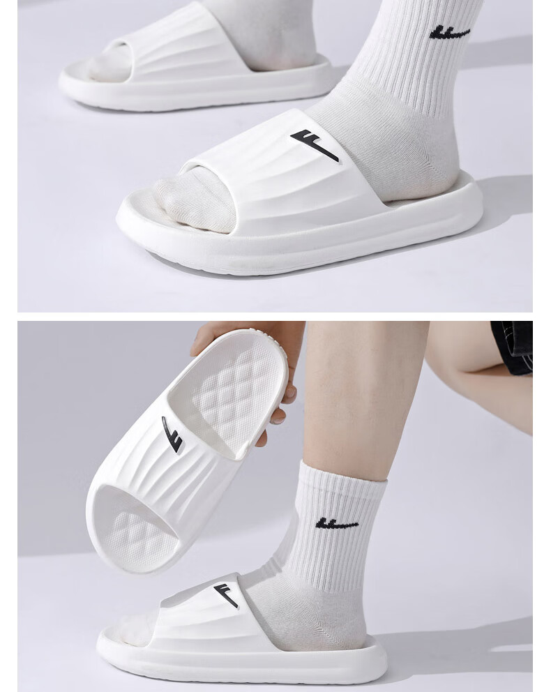 Huili Solid Color Sports Shock-Absorbing Soft Elastic Indoor/outdoor Wear-Resistant Thick-Soled Slippers HL0276 Black Size 43-44 18