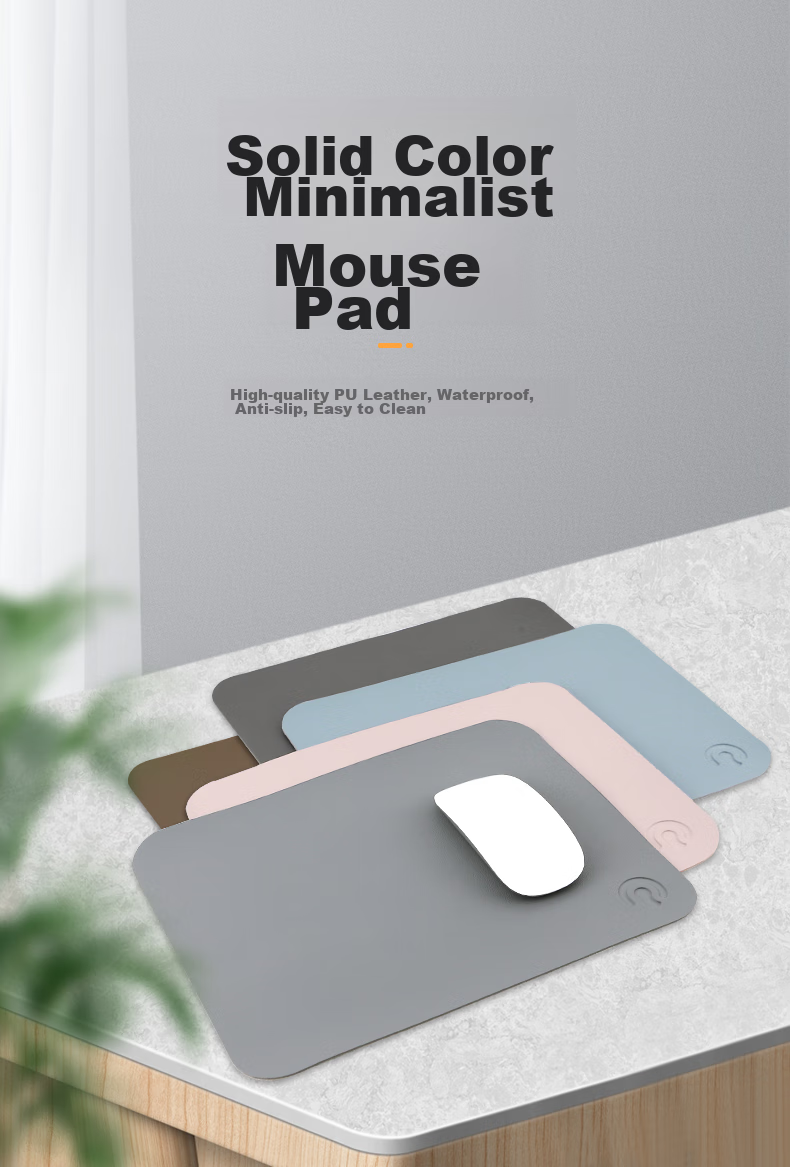 Rantopad Leather Waterproof PU Mouse Pad, Waterproof Desk Mat, Office And E-Sports FPS Gaming Non-Slip Simple Smooth Computer Mouse Pad for Valorant, Dark Gray 2
