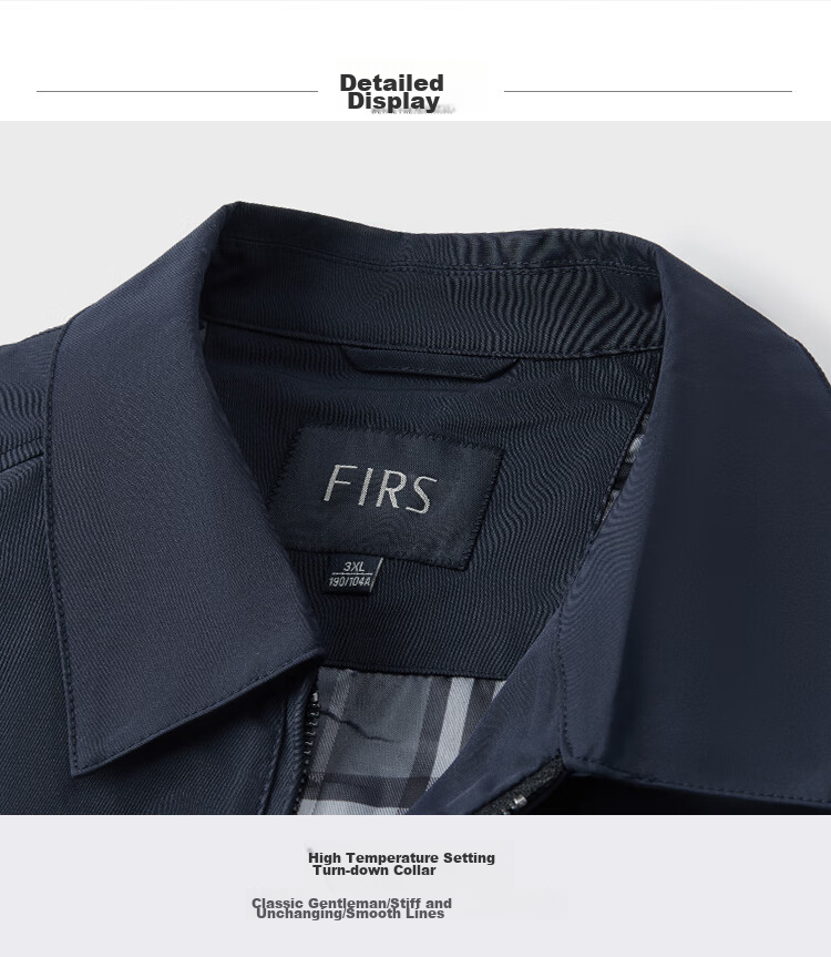 FIRS Executive Jacket for Men, Lapel Collar, Business Casual, Embroidered, Wear-Resistant, Windproof, Retro Cotton Feel, Cadre Clothing, Outerwear for Me 21
