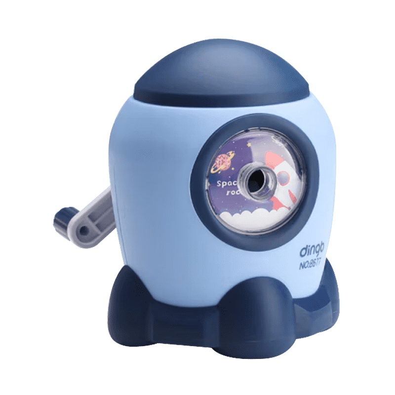 Shaonianban Pencil Sharpener, Anti-Jamming, Manual Adjustable Thickness, Rotating Pencil Sharpener, Back-To Gift, for Primary And Middle School Students, Kindergarten Children, Stationery, Birthday Gift for Boys And Girls, Blue Rocket