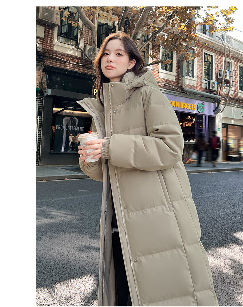 Yalu Solid Color Long down Coat for Women, Winter 2026 New Style, Loose-Fitting Over-Knee Thickened Warm Couple's Mid-Length Coat for Outdoor Activities 19
