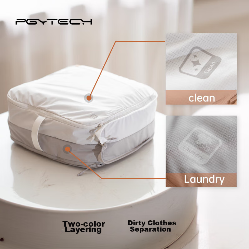 PGYTECH Clothes Storage Bags, Underwear And Shoe Organizer, Luggage Sorting Pouches, Travel And Business Trip Suitcase Organizer Bags, Dirty Clothes Separation Dust-Proof Bags, Three-Piece Set