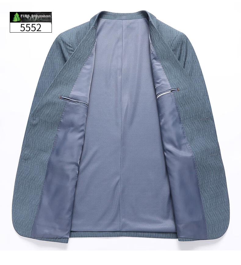 FIRS Easy-Care Men's Suit Jacket, Spring And Autumn New Style Simple Casual Blazer for Men, Blue, Size 170 13