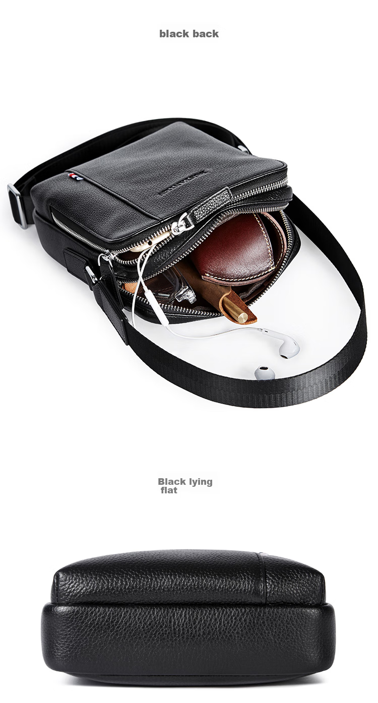 BOSTANTEN Shoulder Crossbody Bag for Men, Business Small Square Bag, Top-Grain Leather Vertical Trendy Mini Backpack Messenger Bag 17