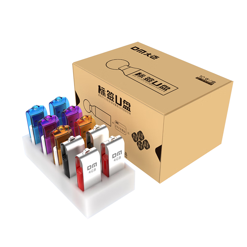 DM Daimai 4GB USB2.0 Flash Drive, Tender Submission USB Drive, PD209, Small Capacity Computer Label USB Drive for Bidding, 10 Pieces/box