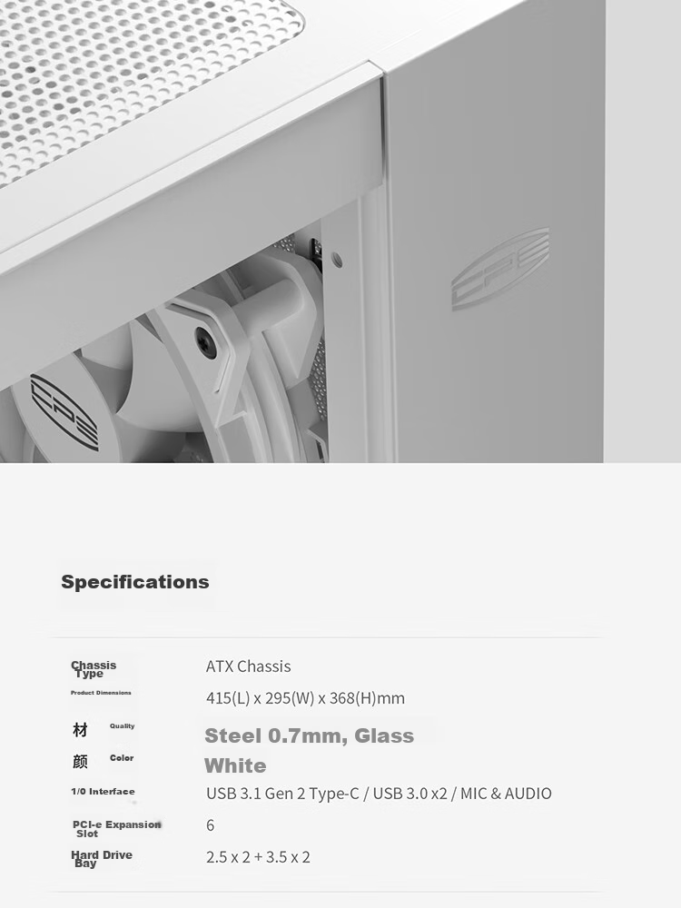 PCCOOLER Fenghua B310 Black Computer Case (MATX/Glass Side Panel/Supports 360mm Water Cooling/Large Ventilation Mesh) 12