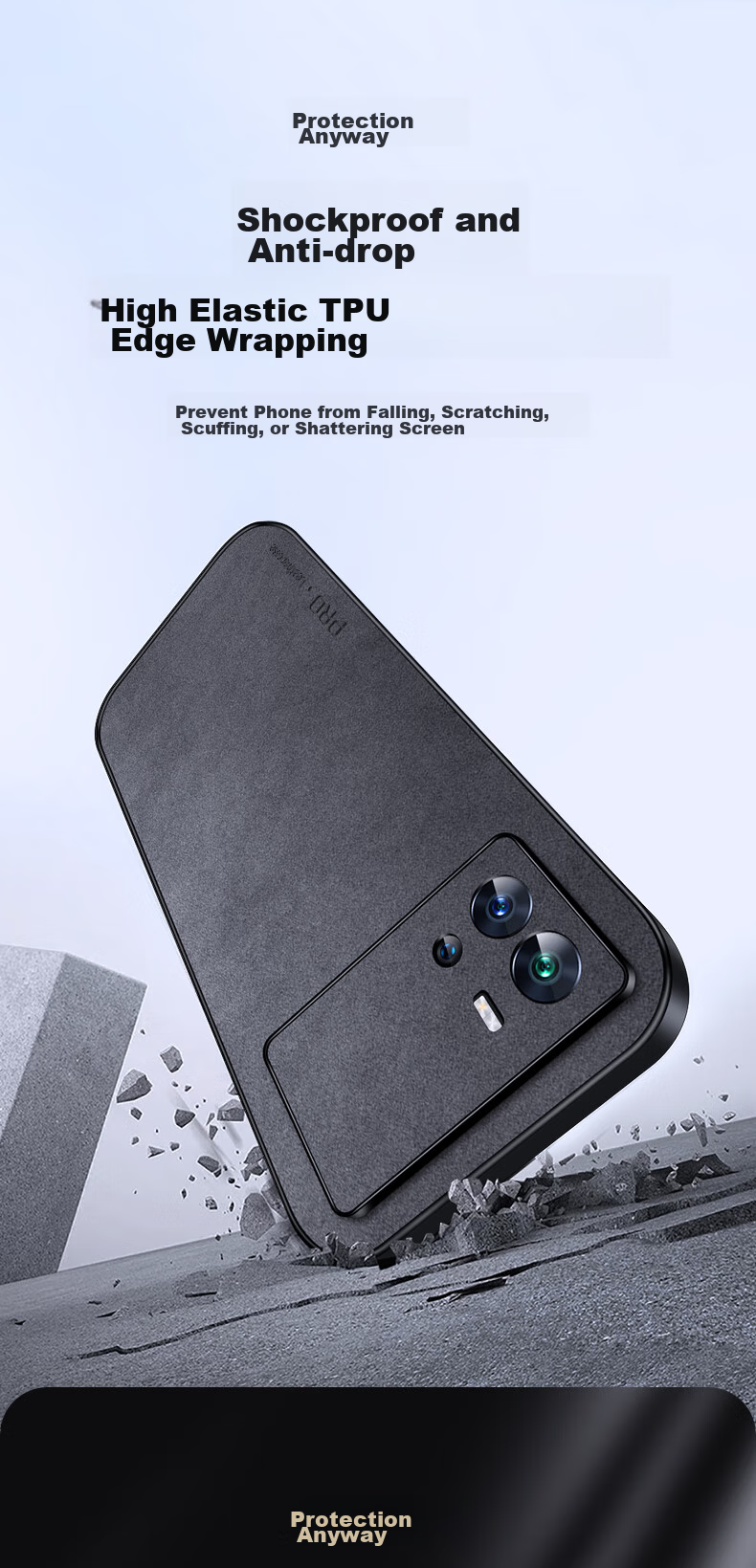 Shangsu Suitable for IQOO9 Phone Case, Vivo Iqoo 9 Protective Cover, Shockproof Lens Full Protection Soft Shell, Simple Luxury Lambskin Silicone Outer Case, Women's And Men's Leather Case, Black 8