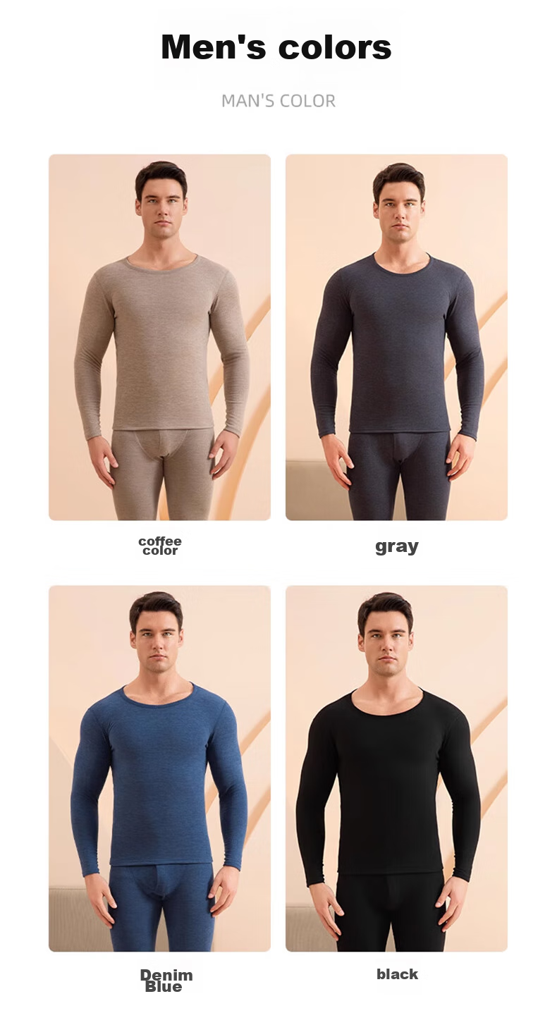 LangSha Women's Thermal Underwear, New Autumn And Winter 2026 Collection, Cashmere And Silk Blend, 7A Antibacterial Round Neck, Warm Base Layer Top And Bottom Set 19