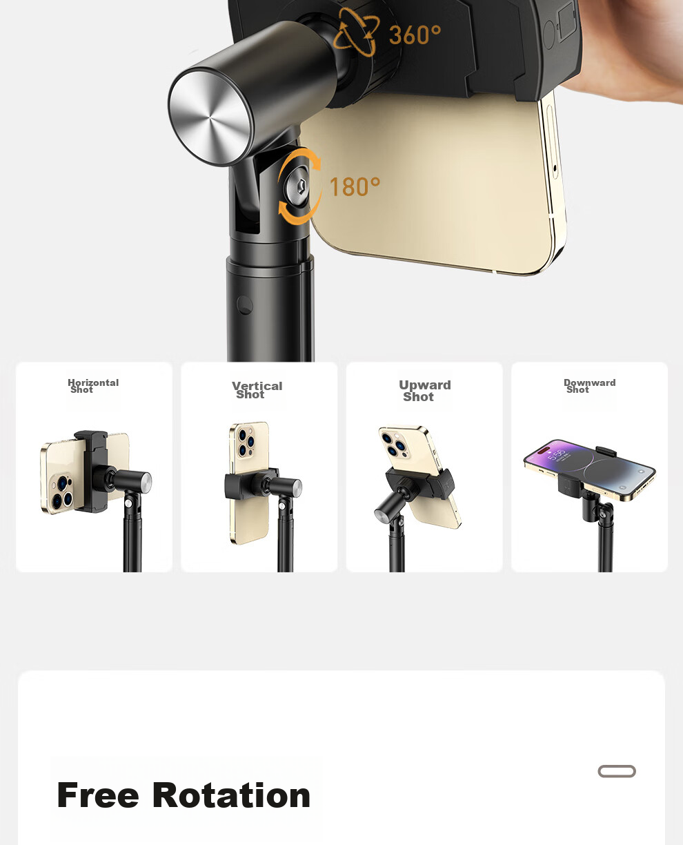 Xiaotian (JOPREE) Phone Stand, Floor-Standing Live Streaming Stand, Adjustable Desktop Shooting Stand, Multi-Functional 360° Rotating Overhead Shooting Stand for Watching Shows And Recording Videos, Outdoor Support Frame 14