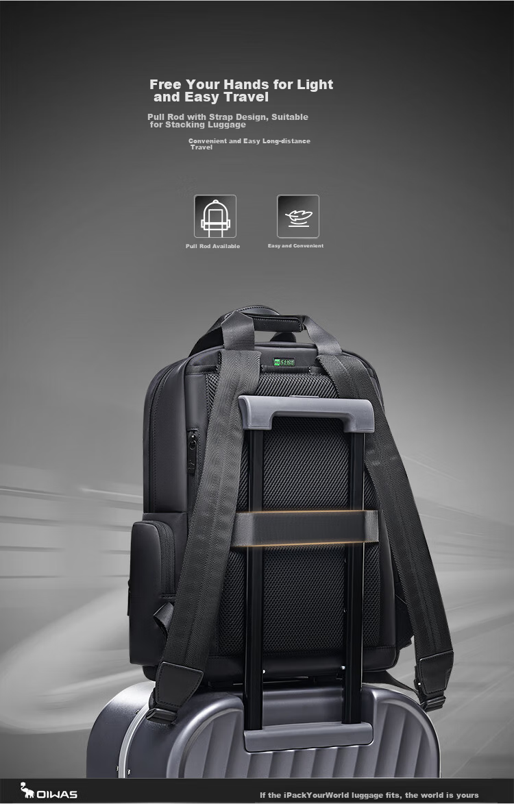 OWAS Pioneer Series Backpack for Men, Commuter Bag, Fashionable Business 15.6-Inch Laptop Bag, Travel Leisure Bag 10