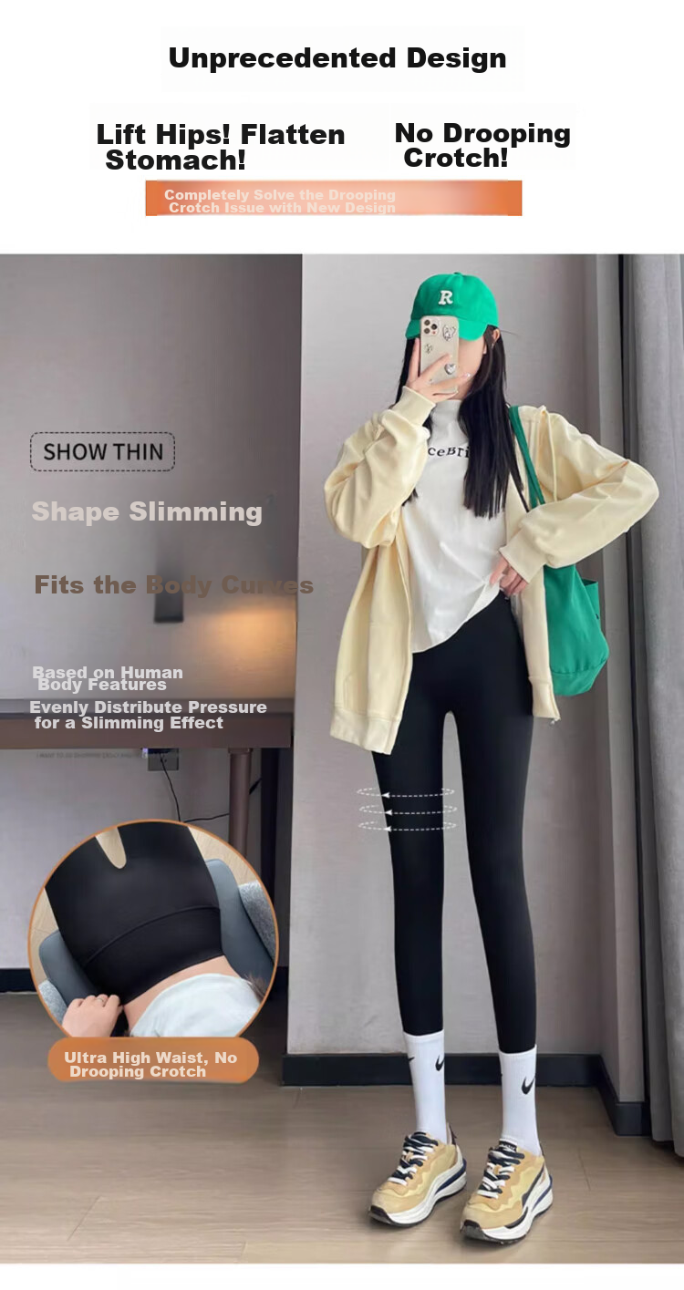 LangSha Shark Leggings for Women, Fleece-Lined, Suitable for Spring And Autumn Wear, High-Waisted, Butt-Lifting, Tight-Fitting, Slimming Yoga Pants 10