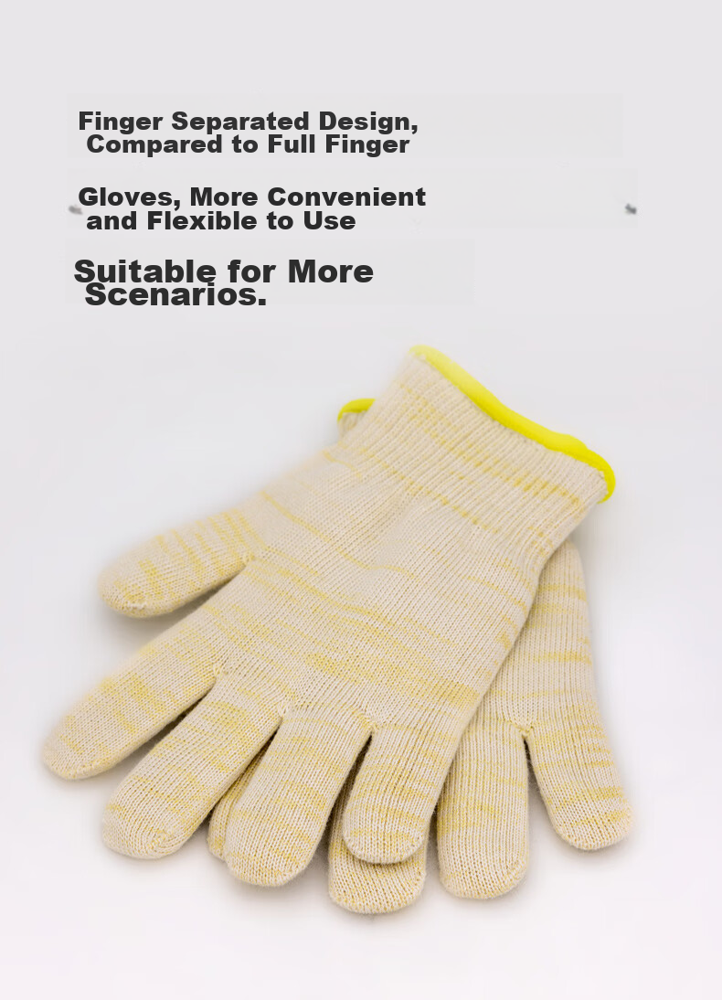 Henghui Heat-Resistant Gloves, 300°C Industrial Insulation, Five-Finger Thickened Anti-Scalding Microwave Oven Gloves, DGX83 [Genuine Product] 7