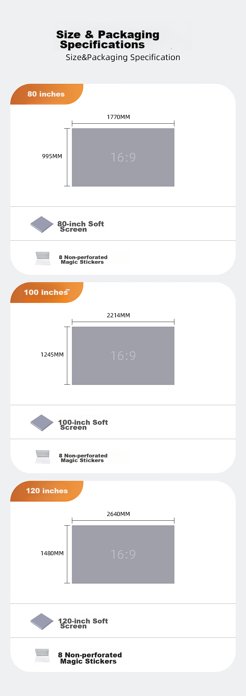 HONGYING HD Anti-Light Projection Screen [Daytime Direct Projection] 80-Inch Home Living Room Bedroom No Drilling Wall-Mounted Simple Projector Scree 4