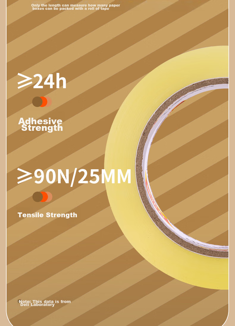 Deli High-Quality Transparent Yellow Packing Tape / Shipping Tape, 45mm*100y*45μm, 6 Rolls/tube, Office Supplies, JD151 9
