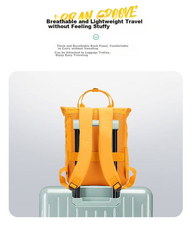 AMERICAN TOURISTER Backpack, Travel Bag, Student Schoolbag, Casual Backpack, Large Capacity Laptop Bag, Roll-Up Bag, 24G Yellow 10