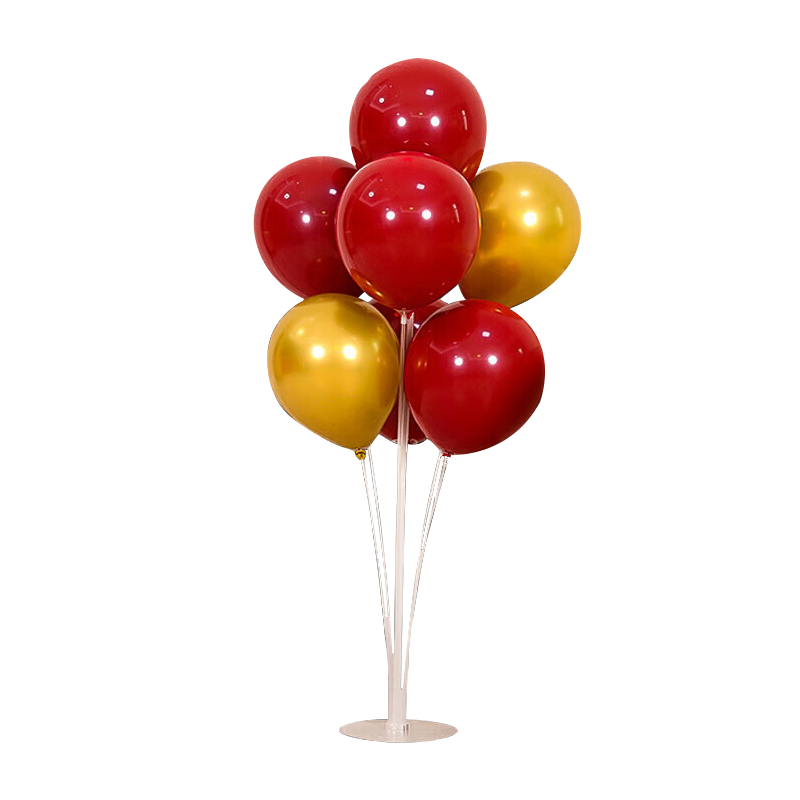 Duomeiyi Birthday Balloon Stand Set of 1 Pair with 7 Balloons, Floor-Standing Birthday Decorations, Ground Anchoring for Scene Setup