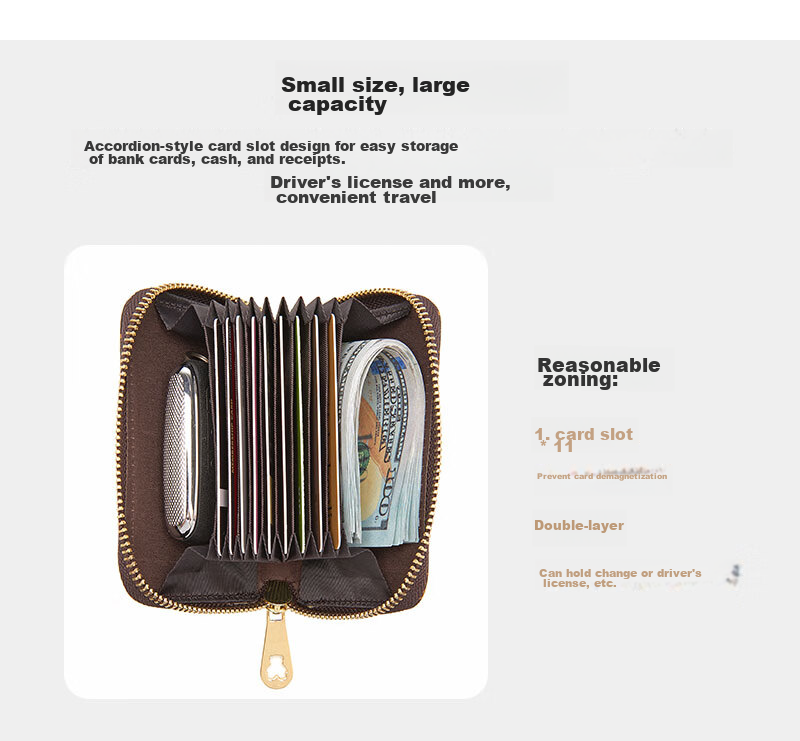 Xiaoxiongyilian Card Holder, Women's Multi-Card Slots, Ultra-Thin, Large Capacity Coin Purse, High-End Compact Card Case, Valentine's Day Gift 6