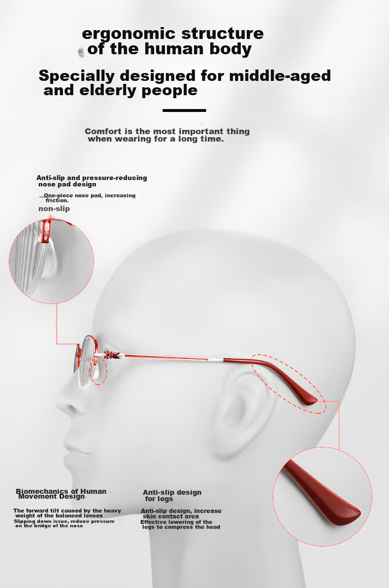 LESCA LUNETIER Reading Glasses for Women, Anti-Blue Light Radiation, High-Quality Genuine Product, High-Definition Presbyopic Glasses for Middle-Aged And Elderly, Fashionable Reading Glasses 11