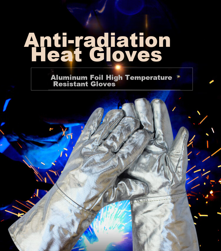 Beifute Heat-Resistant Gloves, High-Temperature Aluminum Foil Insulation Flame-Retardant Gloves, Melting Fireproof Silver Aluminum Foil, Heat-Resistant up to 300 Degrees 1