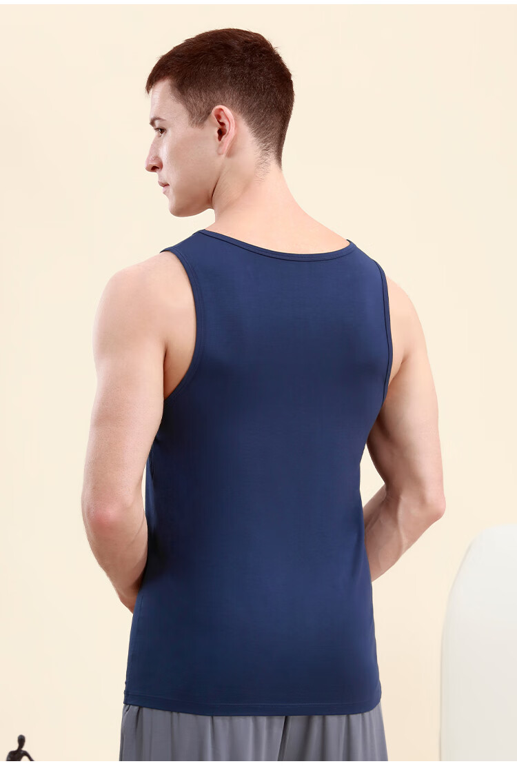 CHERISH LIFE Men's Tank Top Undershirt Sleeveless Vest, Elastic Breathable Undershirt for Athletic Performance 17