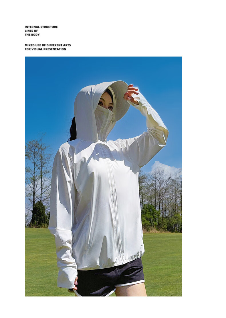 Langsha Sun Protection Clothing for Women, Summer Cool Ice Silk UV Protection Jacket, Breathable Quick-Dry Sports Outerwear 14