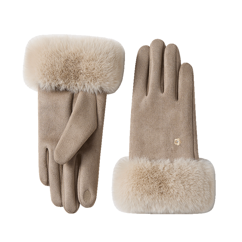 JIUMU Warm Gloves for Women, Winter Thickened Fleece-Lined, for Cycling And Driving, Windproof And Cold-Resistant, Touchscreen Compatible Gloves