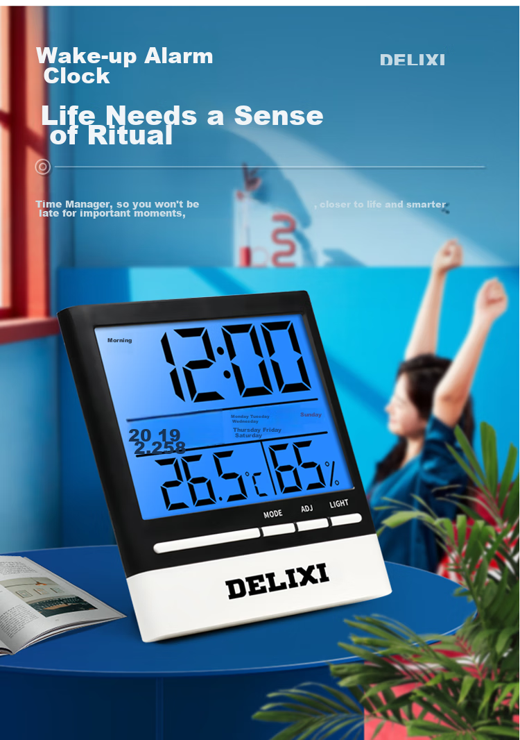 DELIXI ELECTRIC Thermometer, Indoor Home Use, High Precision, Backlit Electronic Digital Display, Temperature And Humidity Dual-Use, for Baby Room And Office 8
