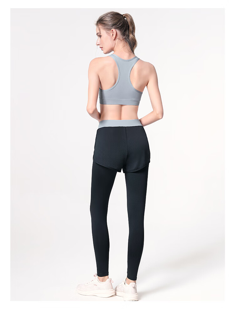 CAMEL Women's Sportswear Set, New Yoga Fitness Pilates Elastic Short-Sleeve Shorts And Pants Five-Piece Workout Outfit 23