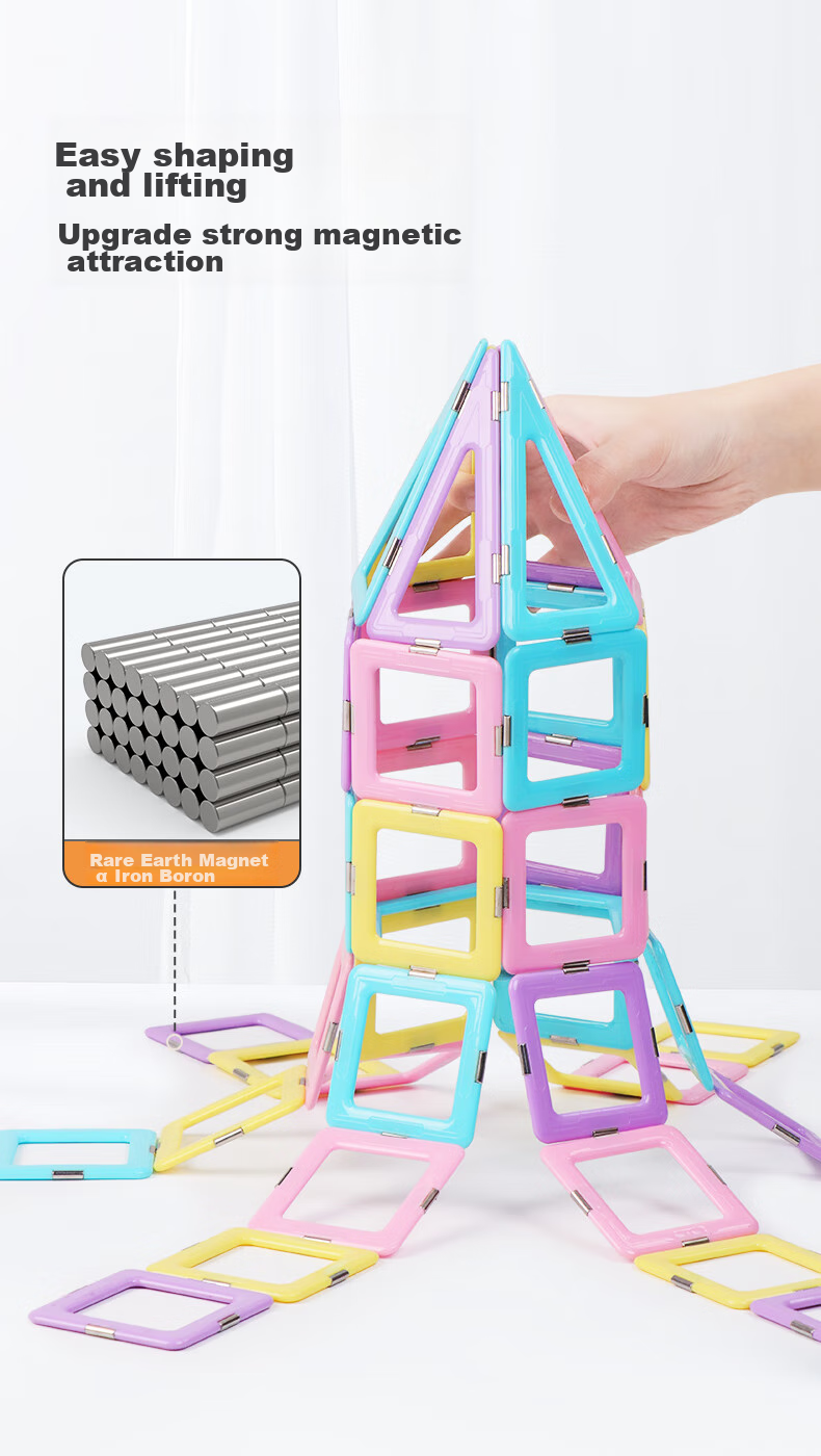 MAGPLAYER Children's Toy Magnetic Tiles Ferris Wheel Magnetic Building Blocks Puzzle 156 Pieces for Boys And Girls Aged 3-6 Birthday Gift 3