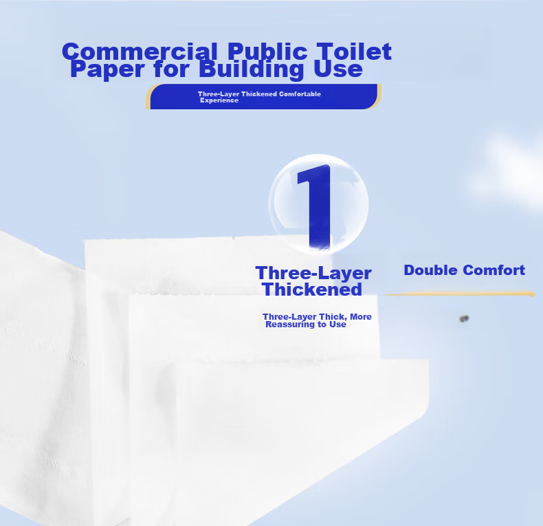 Feiyu Core Large Roll Toilet Paper, 3-Ply, 600g*12 Rolls, Commercial Bulk Paper Roll, Hotel Toilet Paper, Whole Box Sales, ZB011 3