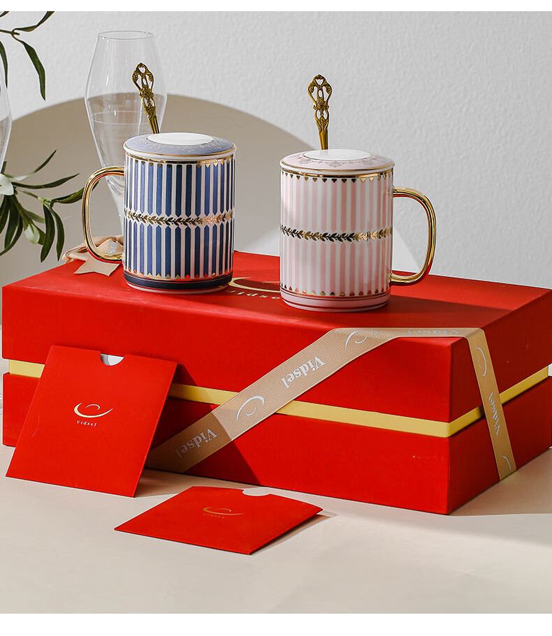 Vidsel Wedding Gift Couple's Mug Gift Box Set for Newlyweds, High-Quality Cup Set, Elegant Wedding And Housewarming Gift 3