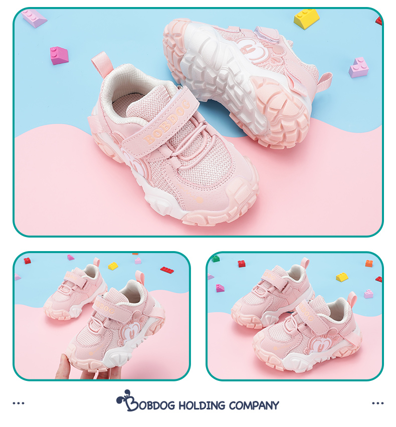 BOBDOG , BOBDOG Toddler Shoes for Spring And Autumn, Boys' Soft-Soled Baby Shoes 102321019, Fruit Pink Color, Size 29 9