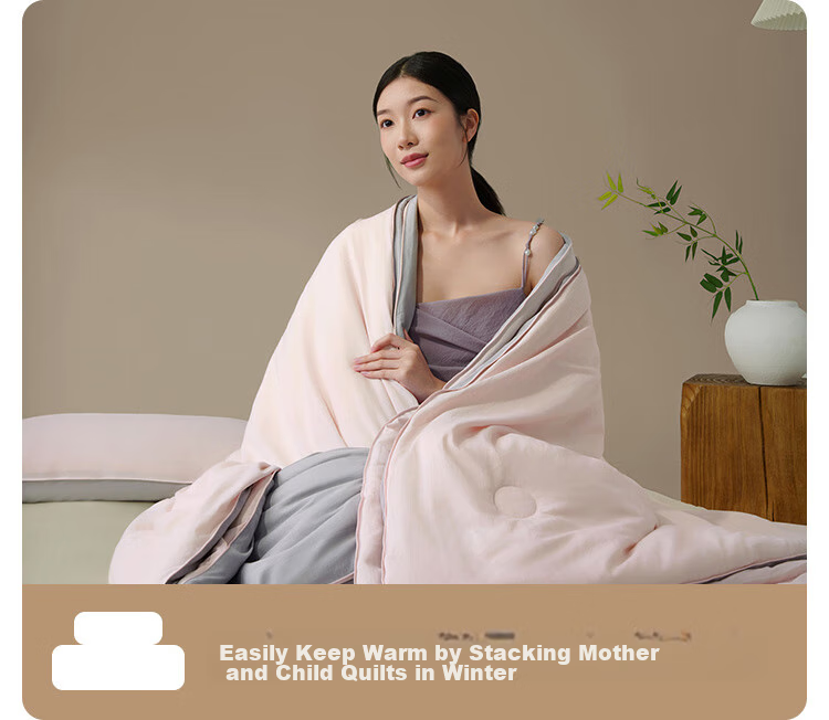 JD Original 100% Silk Comforter, Luxurious Two-Tone Winter Duvet, Silk Winter Quilt - Double-Layer Duvet 2.2x2.4m Approximately 8 Ji 13