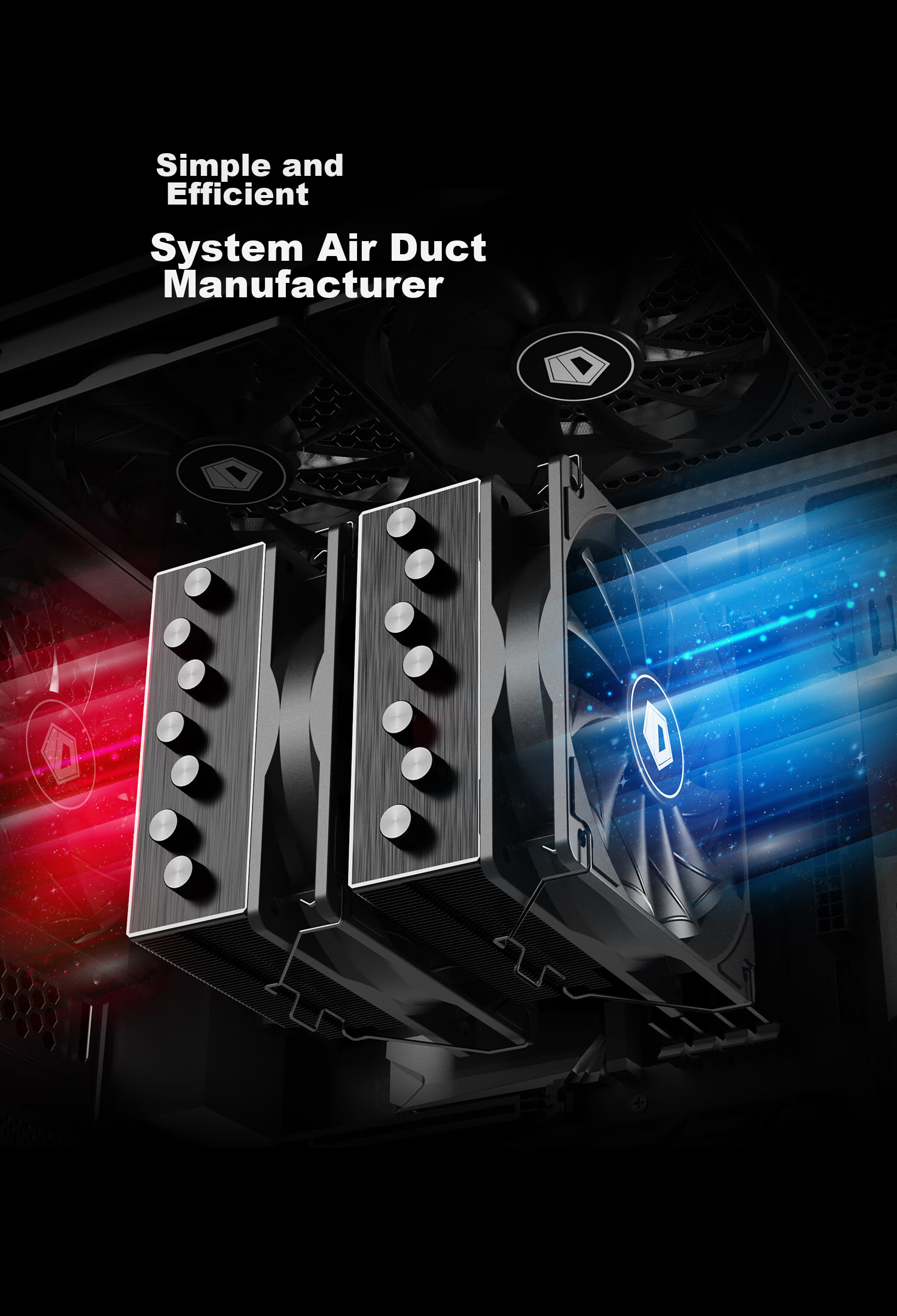 ID-COOLING (Kuren) 12CM Case Fan, Black Non-Glossy, 4PIN Interface, PWM Temperature Control Cooling, Suitable for 240/360 Water Cooling, Air Cooling Fan Modification, AS-120 10