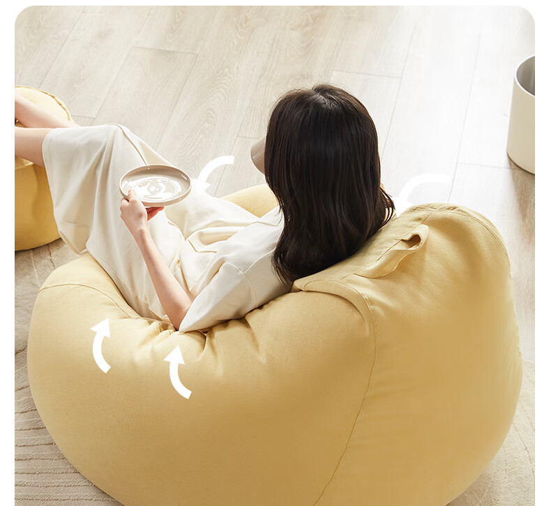LUCKYSAC Snowflake Fleece Lazy Sofa Bean Bag Small Sofa for Living Room Bedroom Balcony Casual Style 85*105cm Blue 5