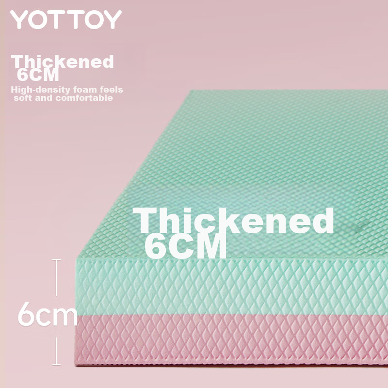 Балансировочная подушка Yottoy для йоги и фитнеса, для тренировки кора, нескользящая, утолщенная мягкая пена, для коленей, 50x40x6 см, синяя