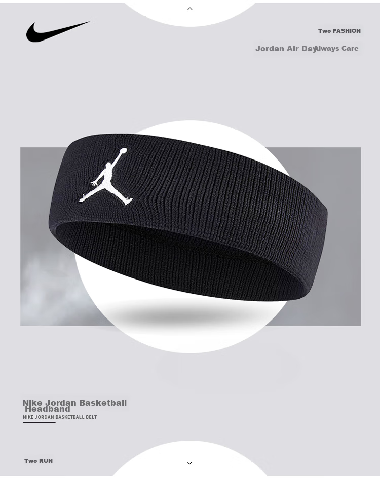 NIKE Sports Headband, AJ Flyer Headband, Sweat-Absorbing Band for Men And Women, Head Protection And Sweat Prevention Headband, J0003604001OS 2