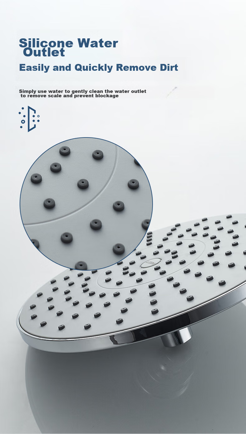 BSITN Top Spray Shower Head, Top Spray Air Pressure Booster Round Shower Head Universal Accessory B0430 9