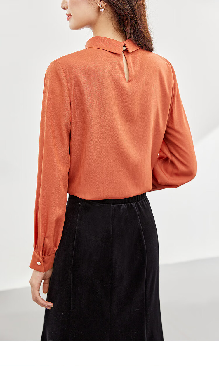 Sentubila Elegant Ribbon Blouse for Women, Spring Women's Wear, Light And Fashionable Long-Sleeve Chiffon Blouse, Versatile Commuter Top 33