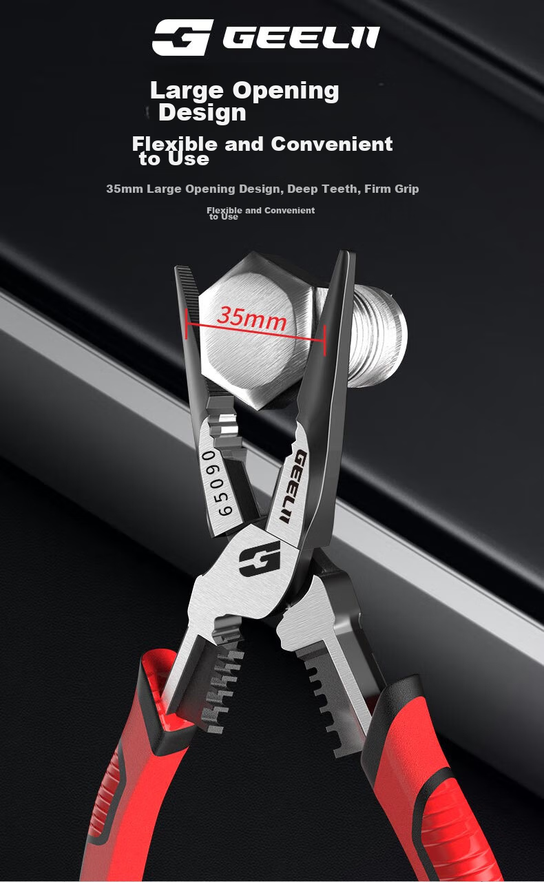 GeeLii 9-Inch Diagonal Cutting Pliers, Multi-Functional Pliers, Wire Stripping Pliers, Side-Cutting Pliers, Wire Cutting Pliers, Electrician's Scissors, Diagonal Pliers 65061 25