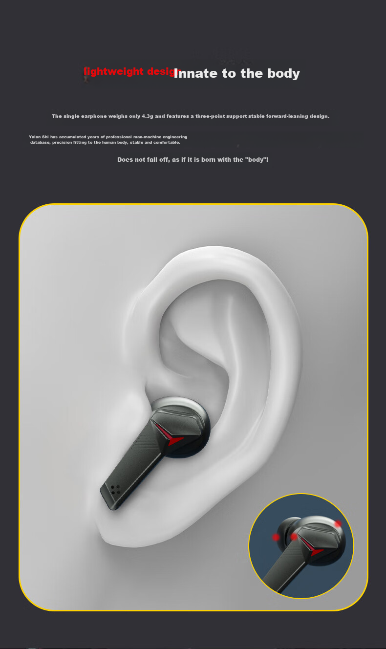 EARISE Berlin Voice Mini Compact Short Handle True Wireless Noise-Cancelling Semi In-Ear Music Sports Gaming Low Latency High Sound Quality Bluetooth Earphones M212 Black 6